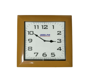 Часы пластиковые (заготовка) под полиграфическую вставку красно-коричневые квадратные